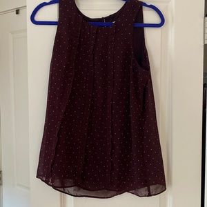 Deep purple tank with polka dots